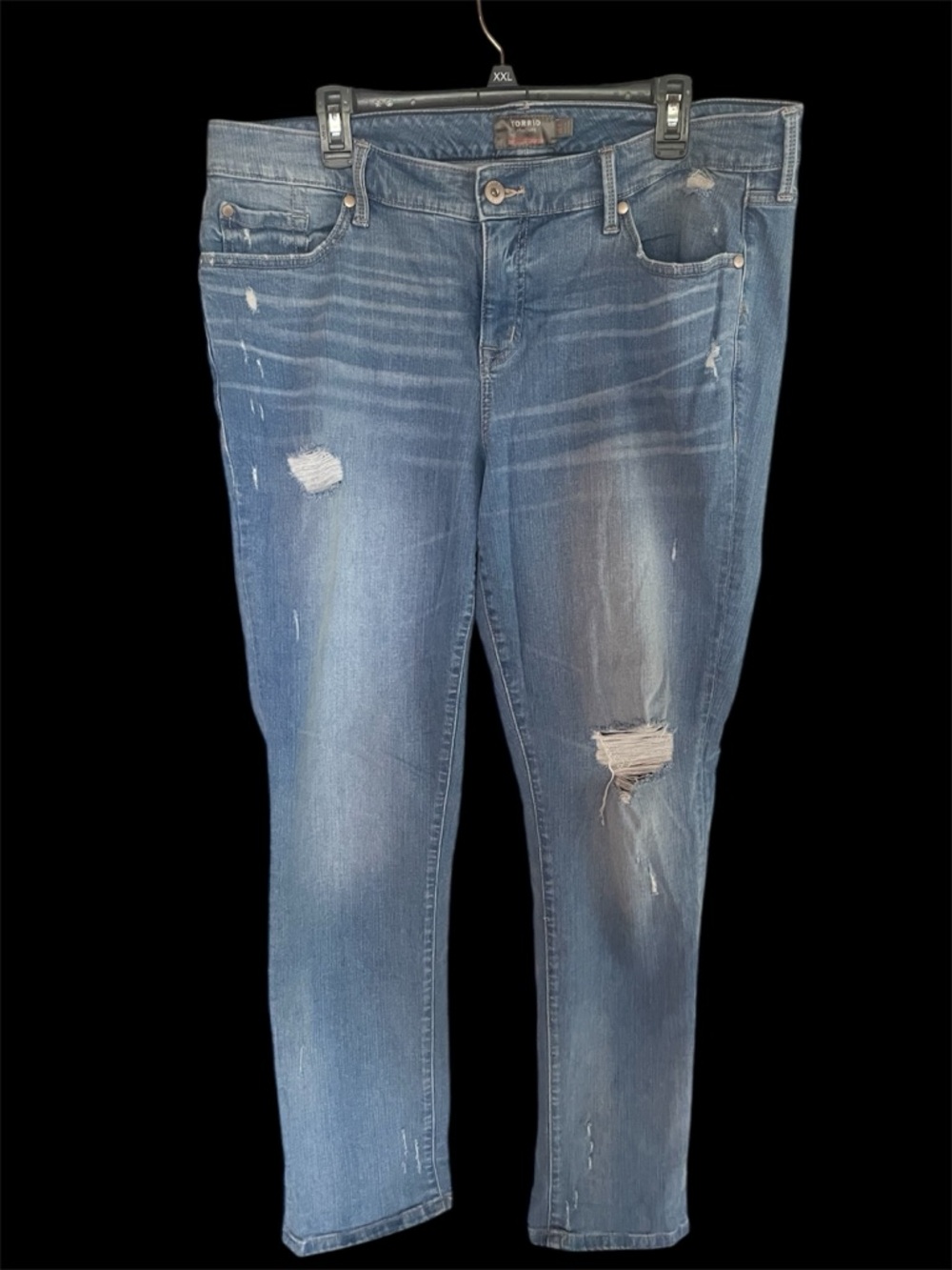 torrid Women's Boyfriend Straight Leg Distressed Blue Jeans 16T